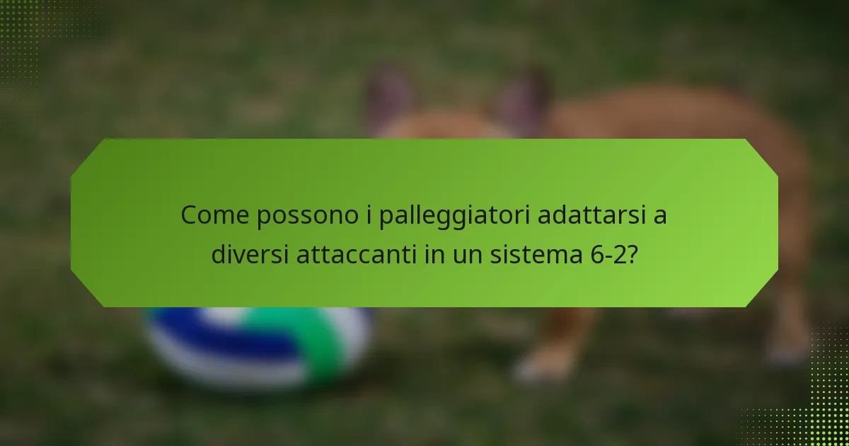 Come possono i palleggiatori adattarsi a diversi attaccanti in un sistema 6-2?